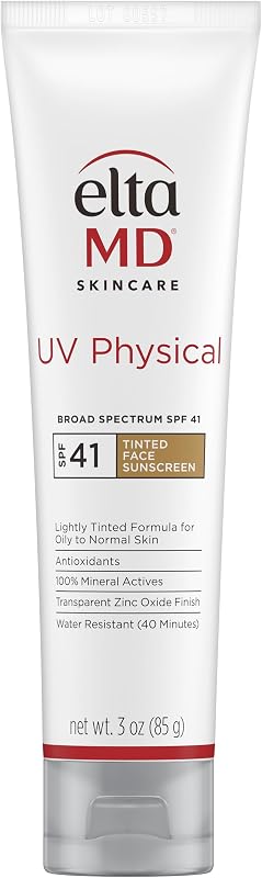 UV Physical Tinted 100% Mineral Face Sunscreen, SPF 40…