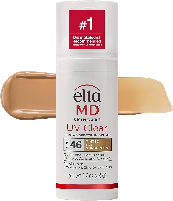 UV Clear Face Sunscreen with Zinc Oxide, Oil-Free, SPF…