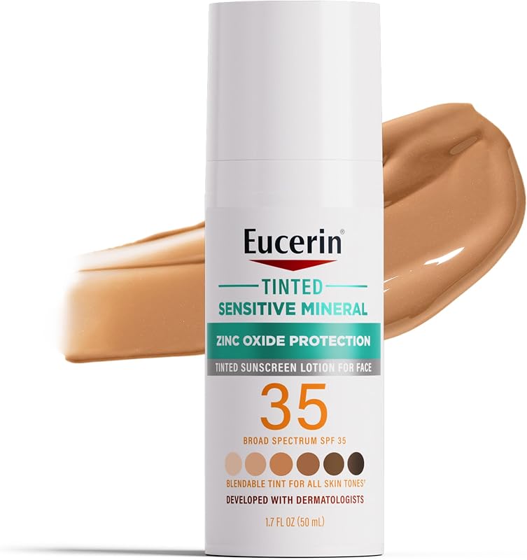 Tinted Sensitive Mineral Face Sunscreen Lotion, SPF…