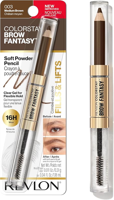ColorStay Brow Fantasy Pencil and Gel, 003 Medium Brown